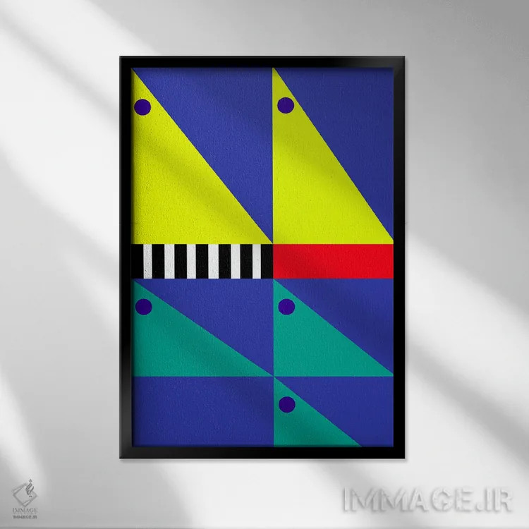 تابلو انتزاعی "باد پشت سرت" اثر لورا اوبون - نمای قابدار مشکی