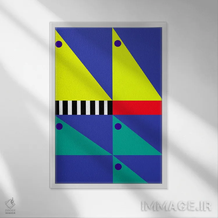 تابلو انتزاعی "باد پشت سرت" اثر لورا اوبون - نمای قابدار سفید