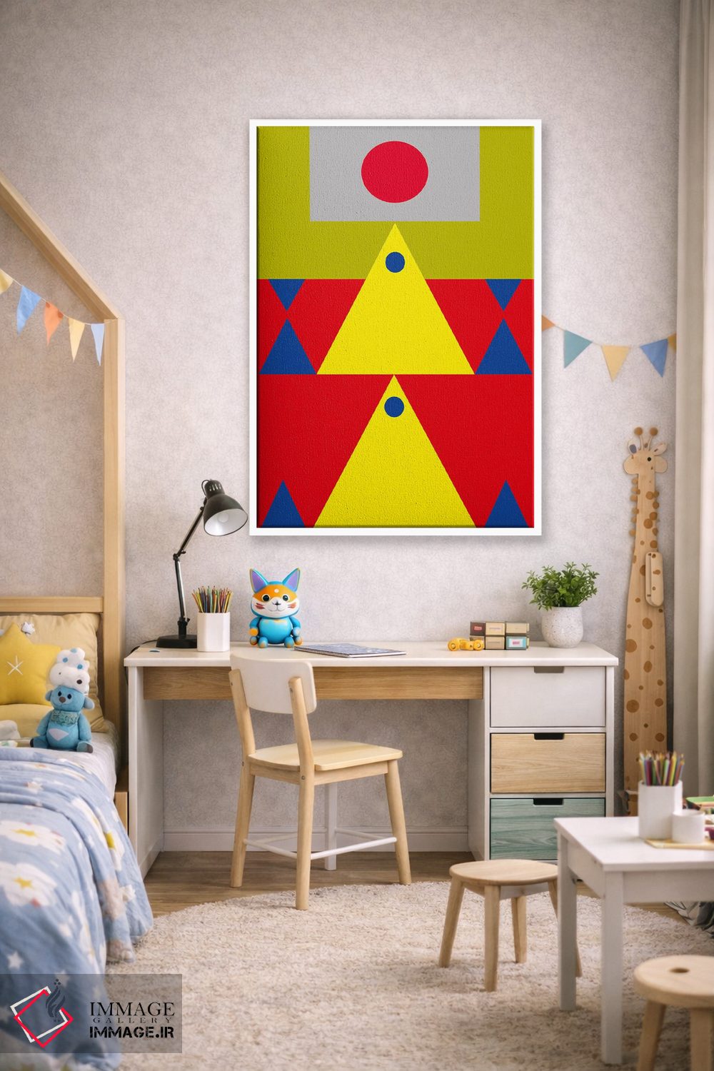 تابلو انتزاعی "ساختن قلعه" اثر لورا اوبون - D1W