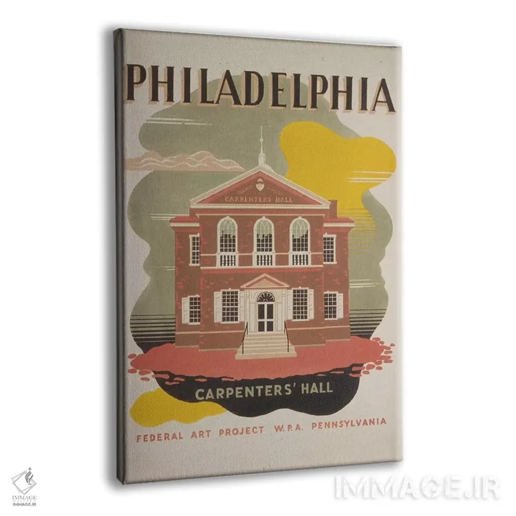 تابلو مدرن "فیلادلفیا" اثر کتابخانه کنگره - نمای پرسپکتیو محصول