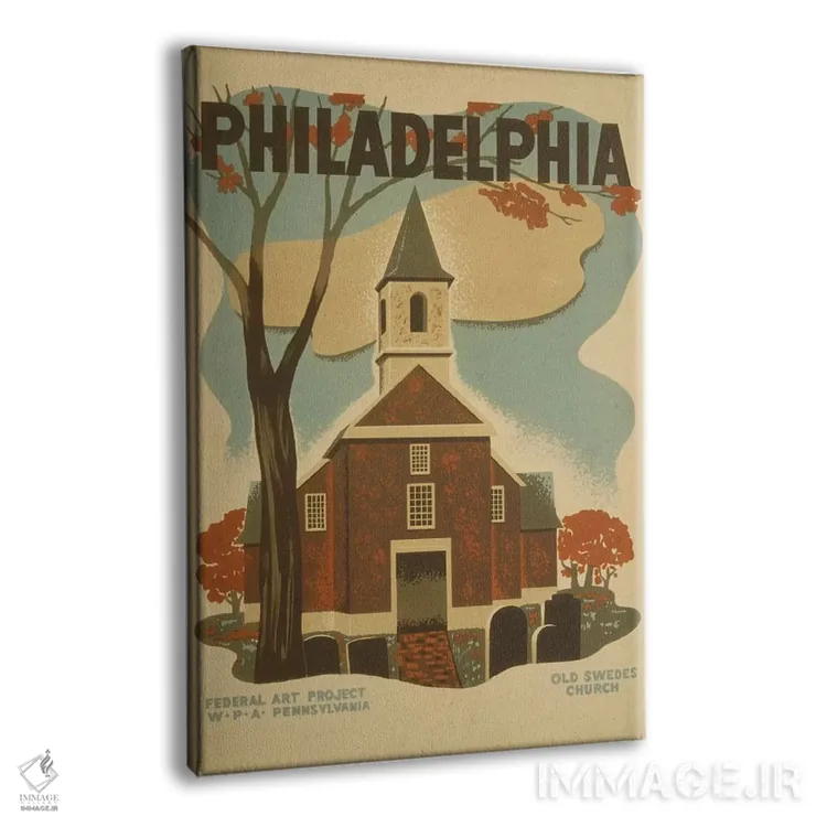 تابلو دکوراتیو "فیلادلفیا" اثر کتابخانه کنگره - نمای پرسپکتیو محصول