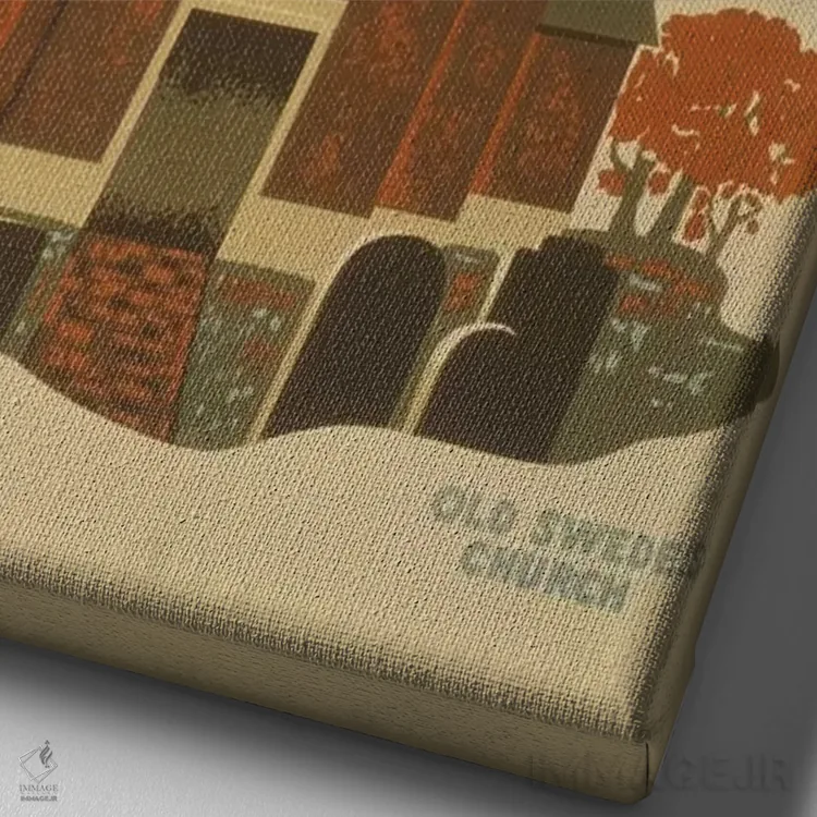 تابلو دکوراتیو "فیلادلفیا" اثر کتابخانه کنگره - نمای نزدیک بافت بوم