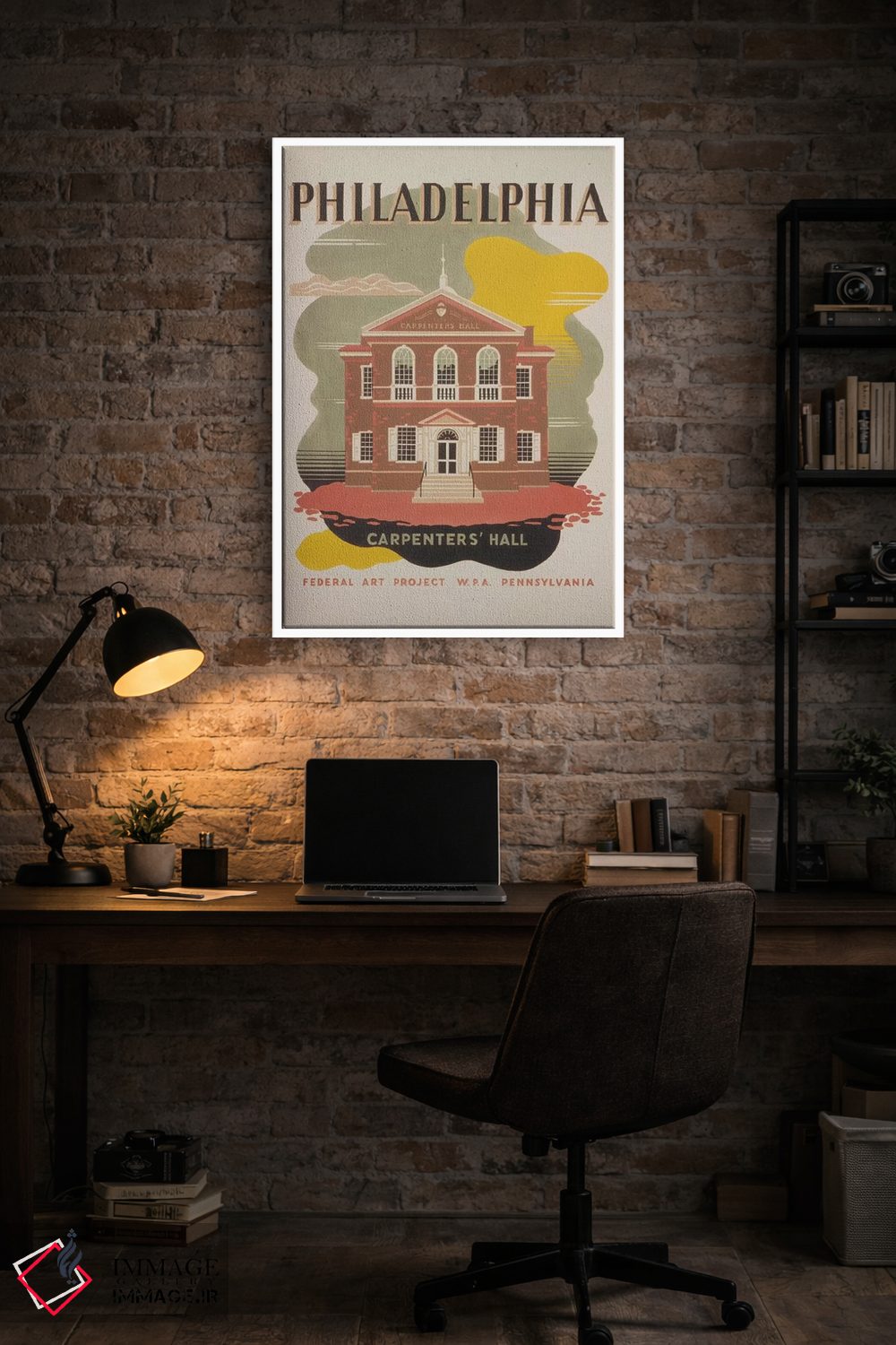تابلو مدرن "فیلادلفیا" اثر کتابخانه کنگره - D3W