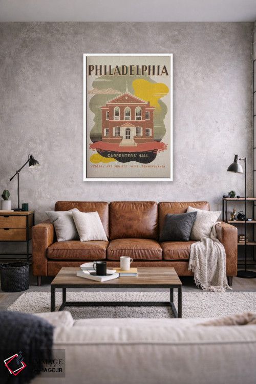 تابلو مدرن "فیلادلفیا" اثر کتابخانه کنگره - D1W