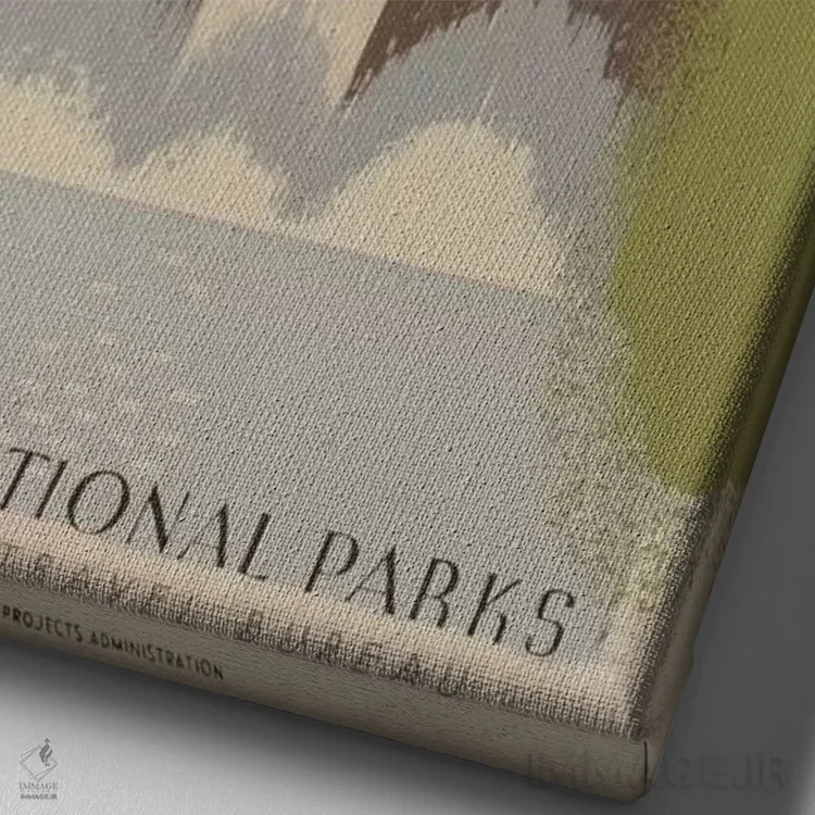 تابلو مدرن "از پارک های ملی دیدن کنید" اثر کتابخانه کنگره - نمای نزدیک بافت بوم