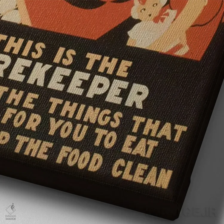 تابلو دکوراتیو "صندوق دار فروشگاه" اثر کتابخانه کنگره - نمای نزدیک بافت بوم