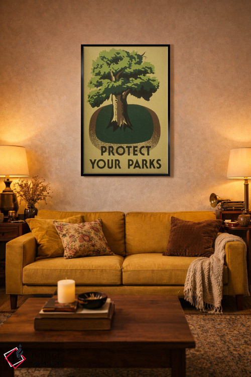 تابلو مدرن "از پارک هایتان محافظت کنید" اثر کتابخانه کنگره - D4B