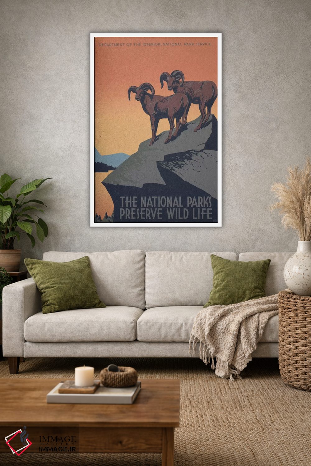 تابلو مدرن "پارک های ملی، حافظ حیات وحش" اثر کتابخانه کنگره - D1W