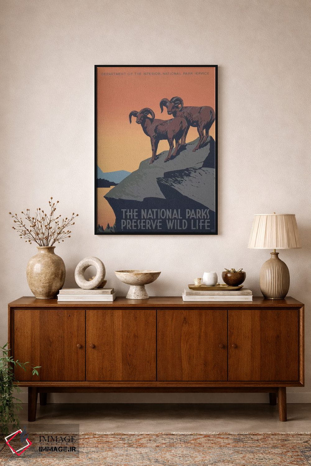 تابلو مدرن "پارک های ملی، حافظ حیات وحش" اثر کتابخانه کنگره - D2B