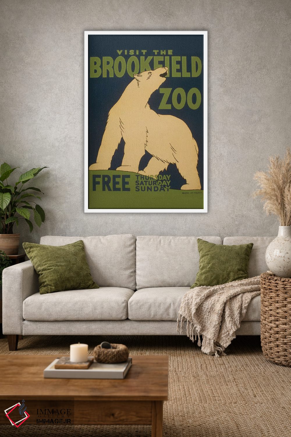 تابلو مدرن "از باغ وحش بروکفیلد دیدن کنید" اثر کتابخانه کنگره - D1W