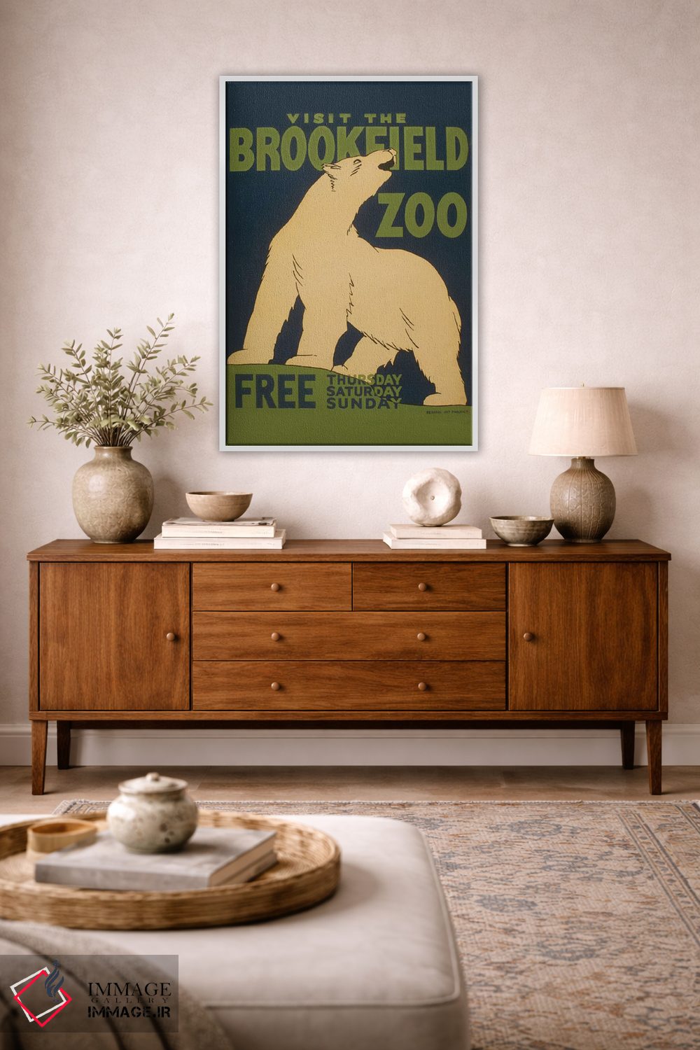 تابلو مدرن "از باغ وحش بروکفیلد دیدن کنید" اثر کتابخانه کنگره - D3W