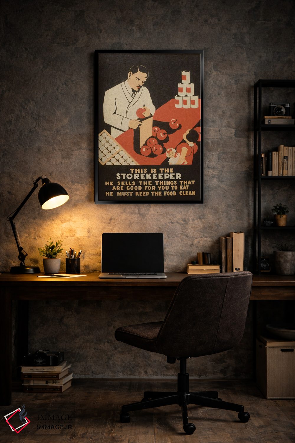 تابلو دکوراتیو "صندوق دار فروشگاه" اثر کتابخانه کنگره - D6B
