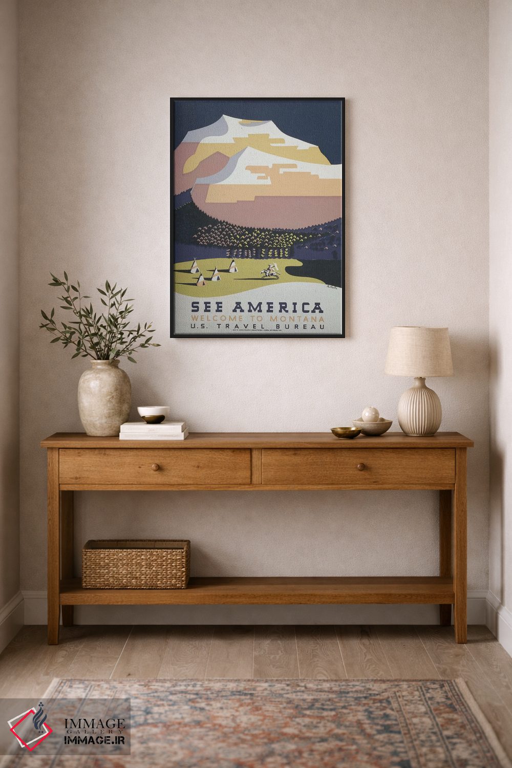 تابلو مدرن "به مونتانا خوش آمدید ۲" اثر کتابخانه کنگره - D2B