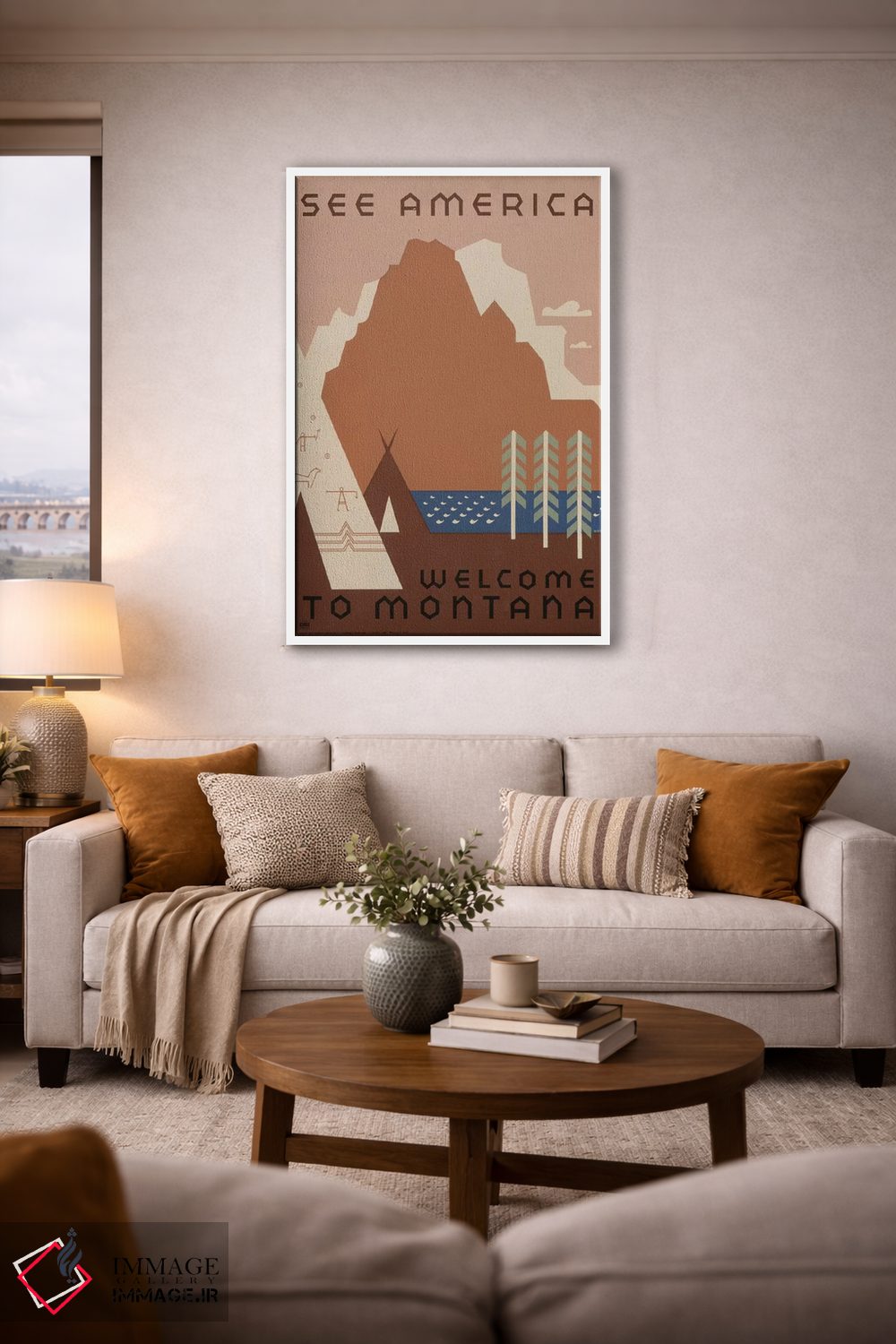تابلو مدرن "به مونتانا خوش آمدید ۱" اثر کتابخانه کنگره - D2W