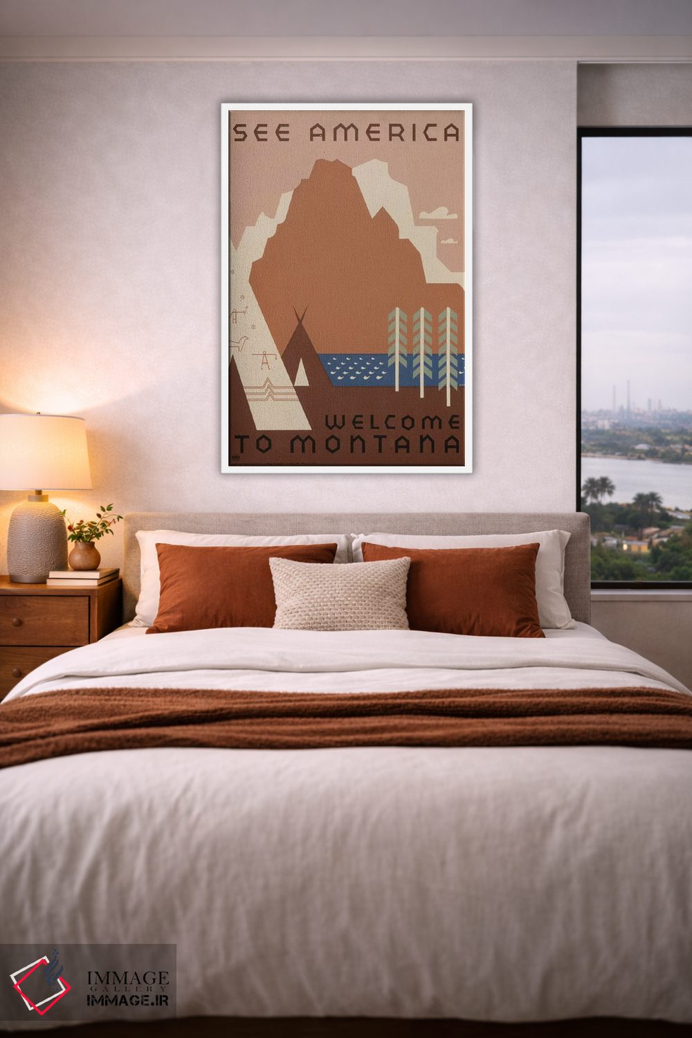 تابلو مدرن "به مونتانا خوش آمدید ۱" اثر کتابخانه کنگره - D3W
