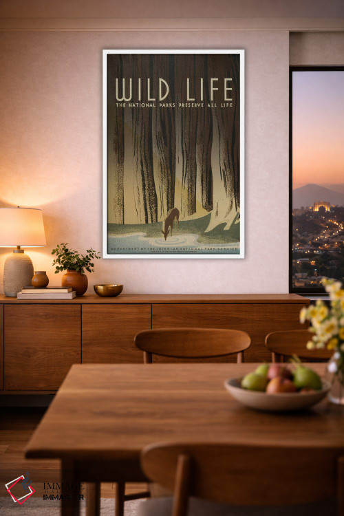تابلو مدرن "حیات وحش" اثر کتابخانه کنگره - D1W