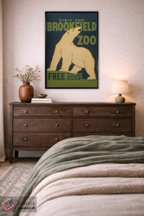 تابلو مدرن "از باغ وحش بروکفیلد دیدن کنید" اثر کتابخانه کنگره - D4B