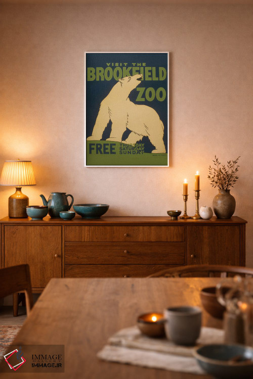 تابلو مدرن "از باغ وحش بروکفیلد دیدن کنید" اثر کتابخانه کنگره - D6W