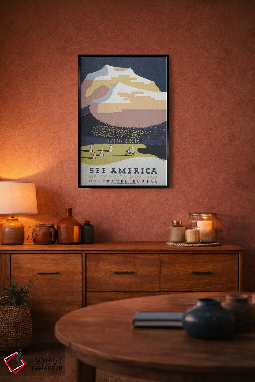 تابلو مدرن "به مونتانا خوش آمدید ۲" اثر کتابخانه کنگره - D5B