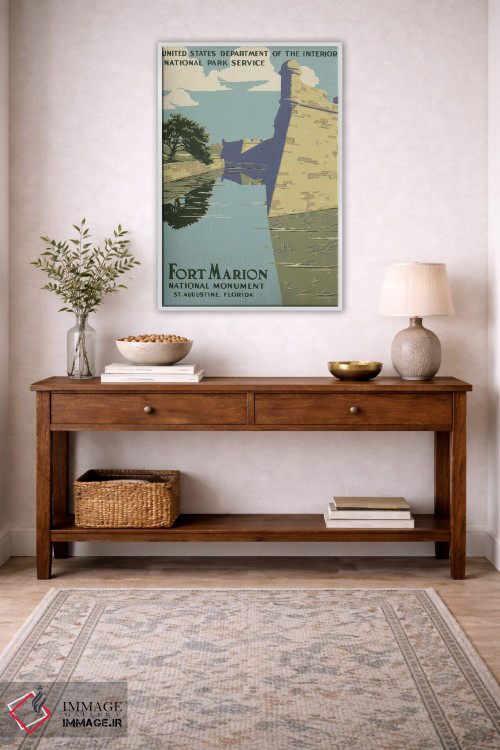 تابلو مدرن "بنای ملی فورت ماریون، سنت آگوستین، فلوریدا" اثر کتابخانه کنگره - D3W