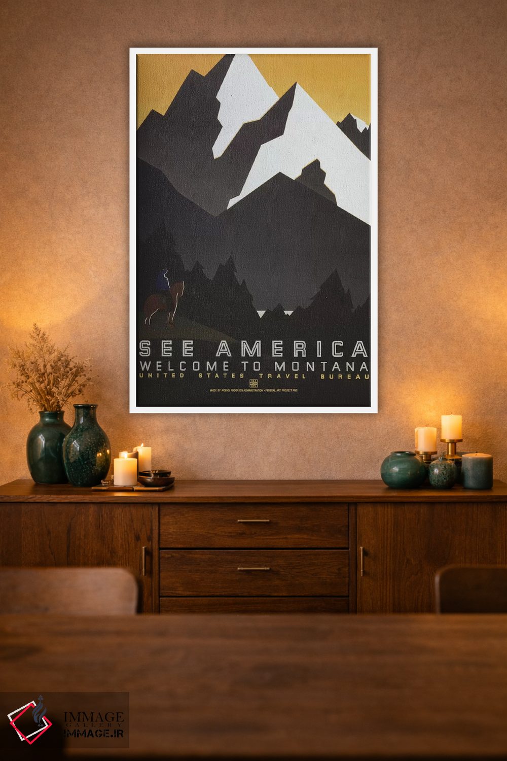 تابلو مدرن "به مونتانا خوش آمدید ۳" اثر کتابخانه کنگره - D1W
