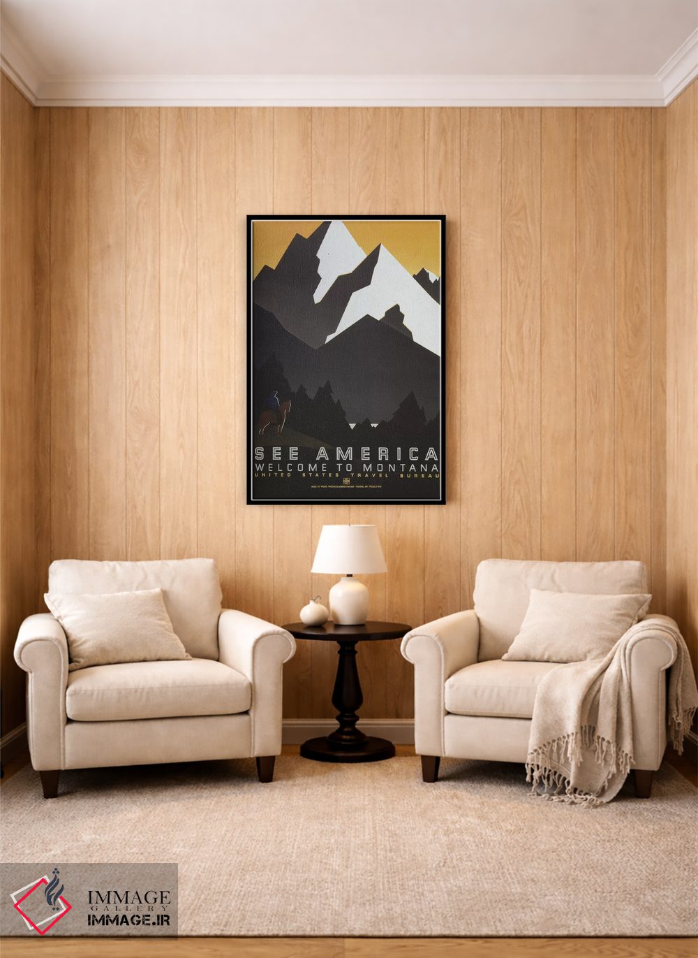تابلو مدرن "به مونتانا خوش آمدید ۳" اثر کتابخانه کنگره - D4B