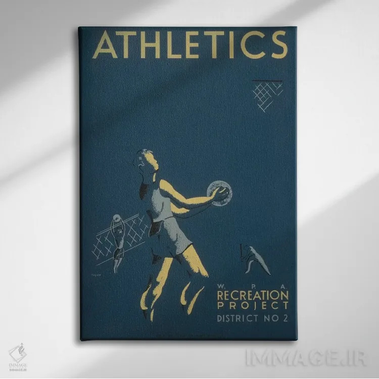 تابلو مدرن "پروژه تفریحی WPA: ورزش ۱" اثر کتابخانه کنگره - نمای روبهرو روی دیوار