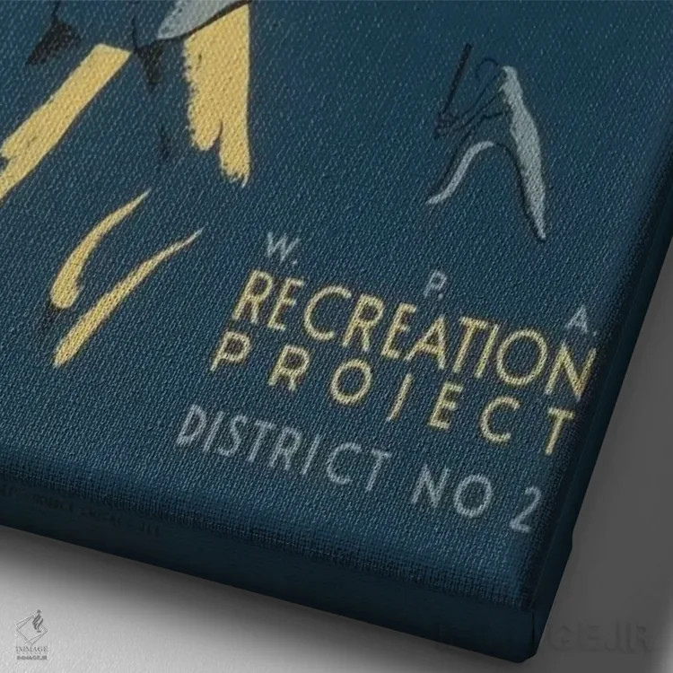 تابلو مدرن "پروژه تفریحی WPA: ورزش ۱" اثر کتابخانه کنگره - نمای نزدیک بافت بوم