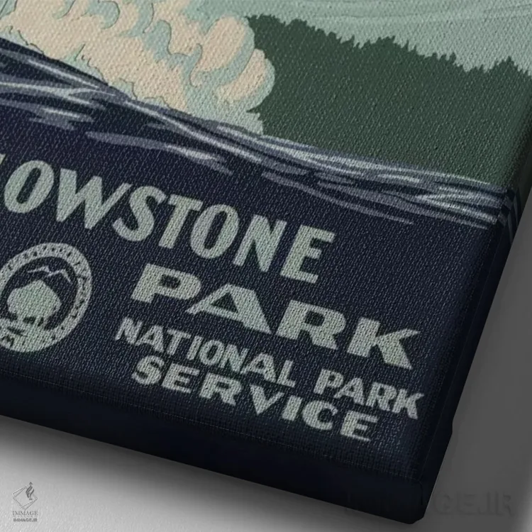 تابلو مدرن "پارک ملی یلو استون " اثر کتابخانه کنگره - نمای نزدیک بافت بوم