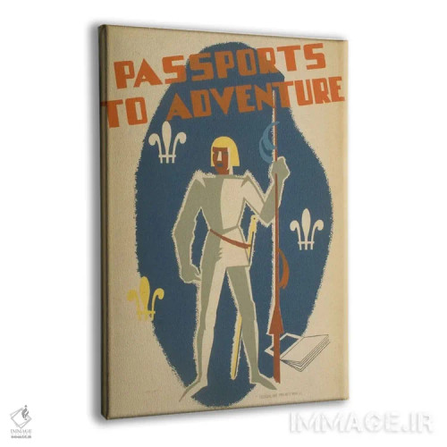 تابلو مدرن "گذرنامه به ماجراجویی" اثر کتابخانه کنگره - نمای پرسپکتیو محصول