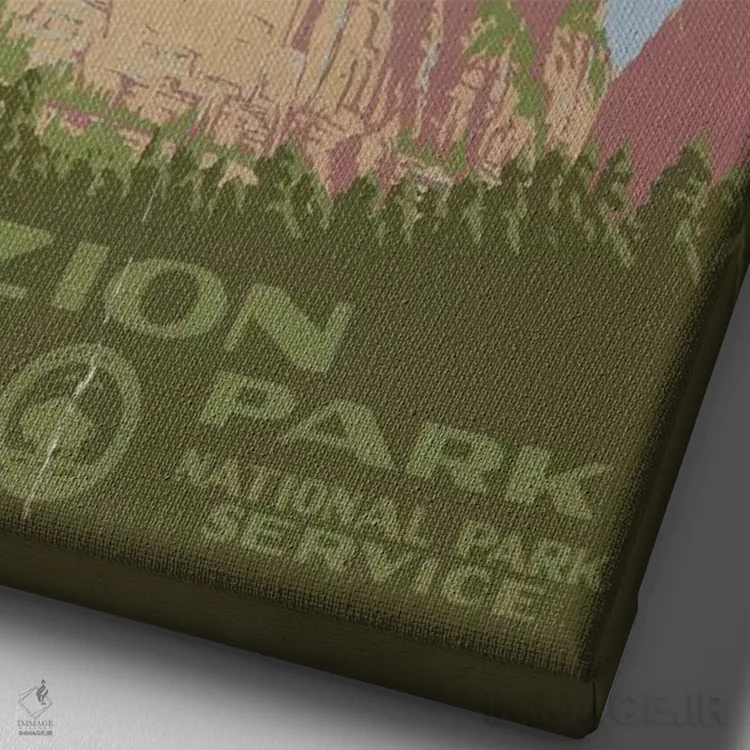 تابلو مدرن "پارک ملی زایون " اثر کتابخانه کنگره - نمای نزدیک بافت بوم