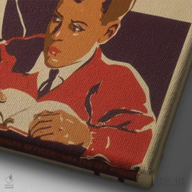 تابلو دکوراتیو "چشم هایت را معاینه کن" اثر کتابخانه کنگره - نمای نزدیک بافت بوم