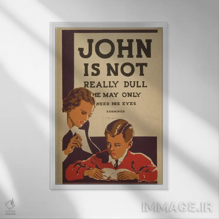 تابلو دکوراتیو "چشم هایت را معاینه کن" اثر کتابخانه کنگره - نمای قابدار سفید