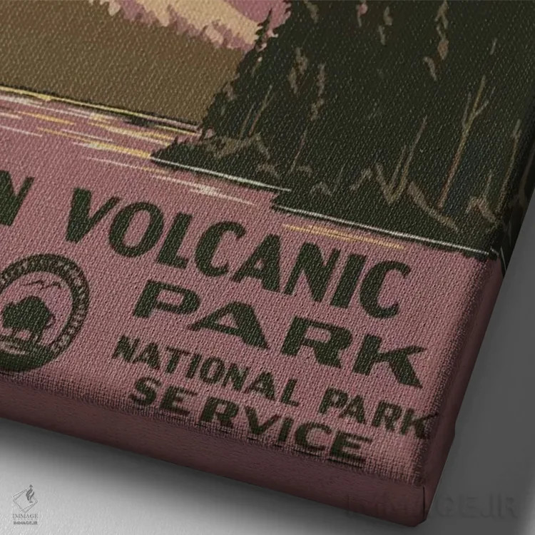 تابلو مدرن "پارک ملی آتشفشانی لاسن " اثر کتابخانه کنگره - نمای نزدیک بافت بوم