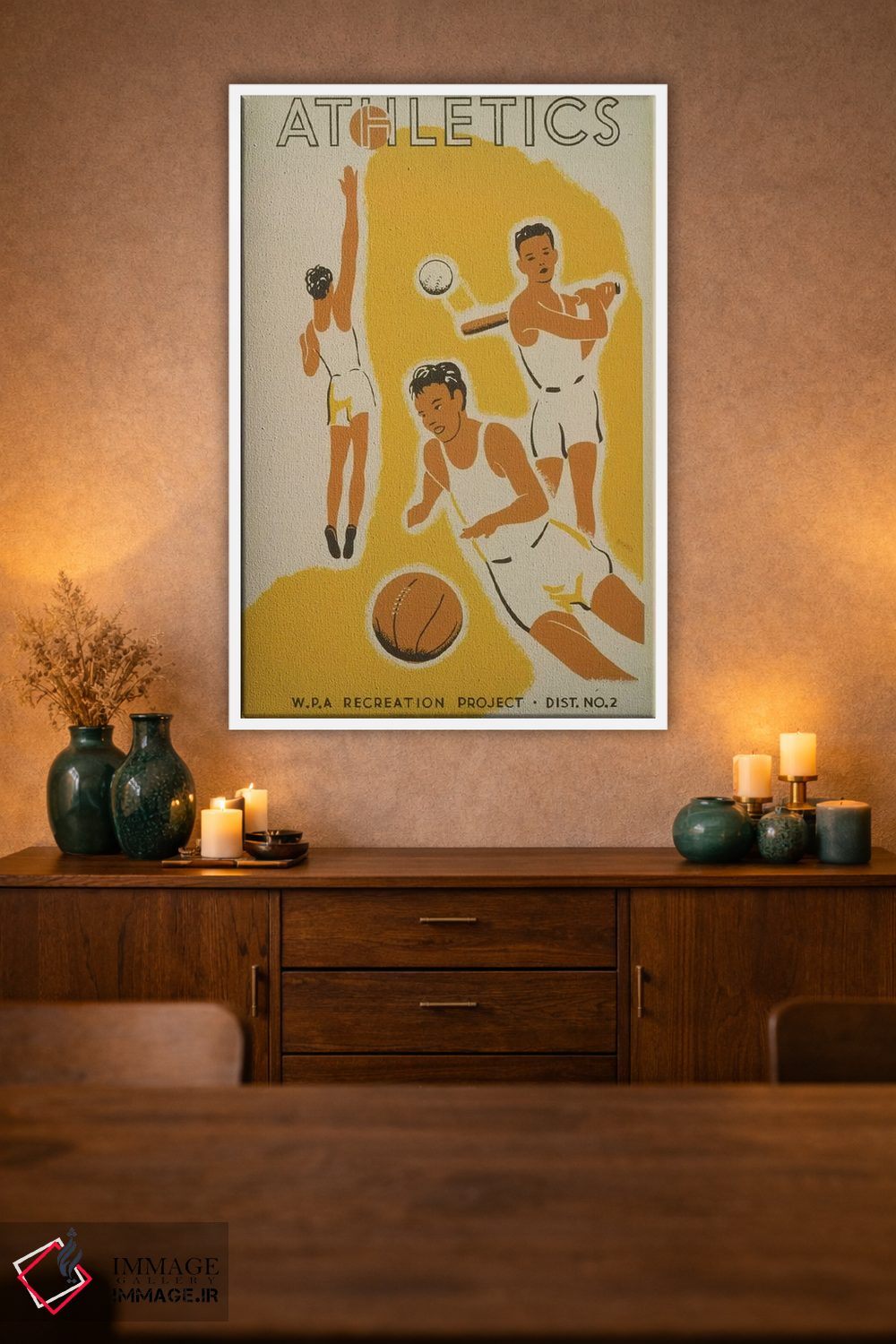 تابلو مدرن "پروژه تفریحی WPA: ورزش ۲" اثر کتابخانه کنگره - D1W