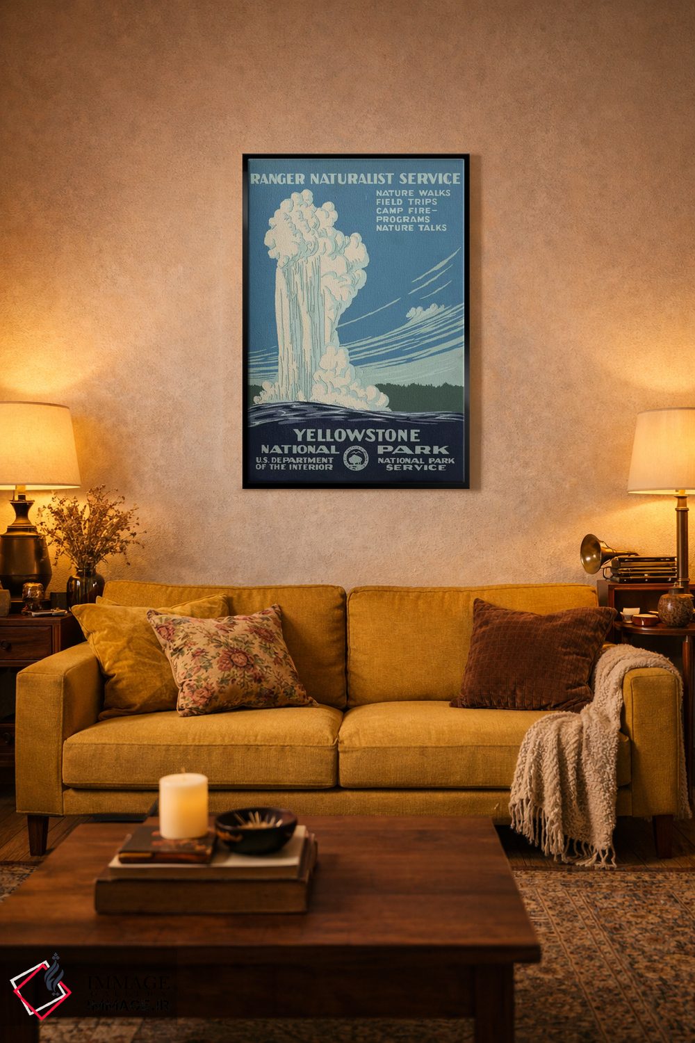 تابلو مدرن "پارک ملی یلو استون " اثر کتابخانه کنگره - D3B