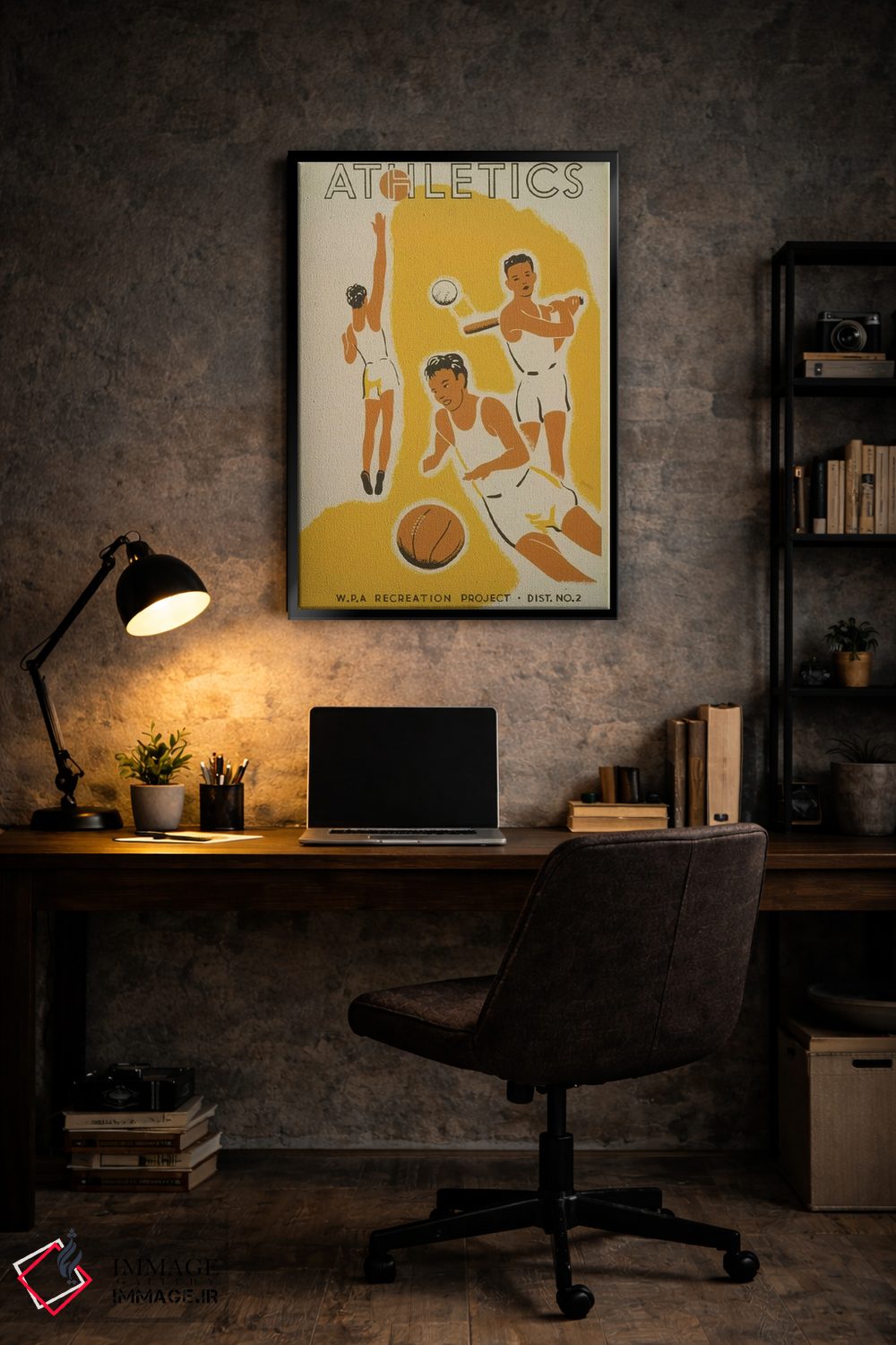 تابلو مدرن "پروژه تفریحی WPA: ورزش ۲" اثر کتابخانه کنگره - D6B