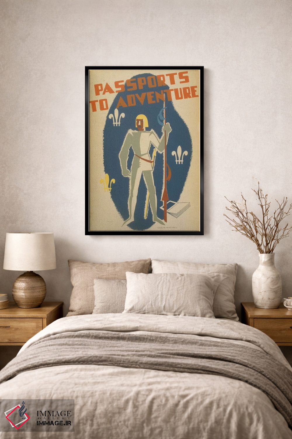 تابلو مدرن "گذرنامه به ماجراجویی" اثر کتابخانه کنگره - D1B