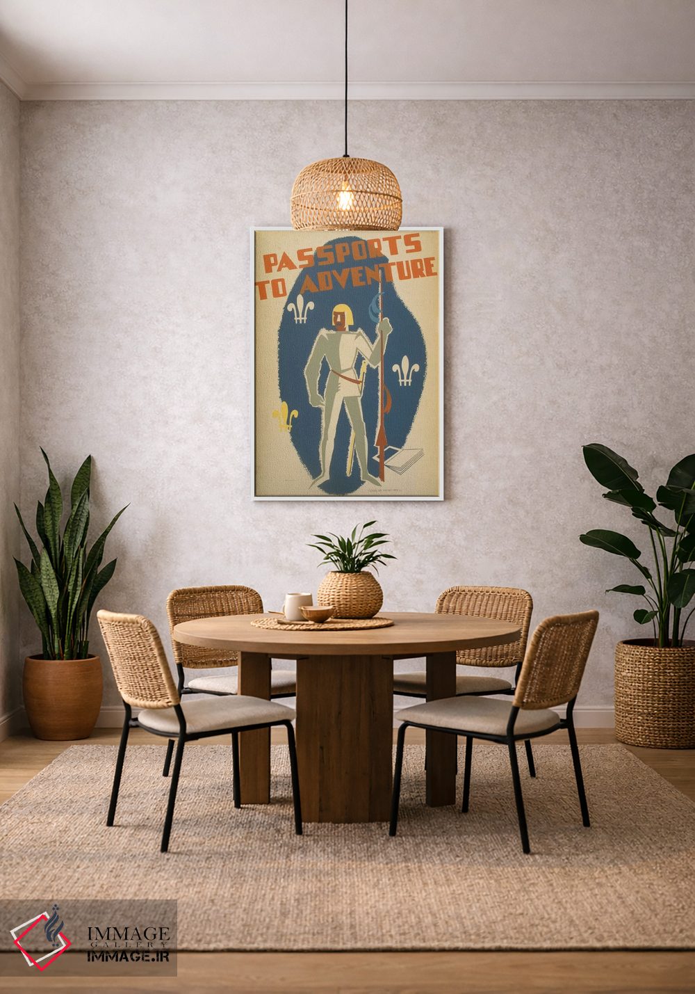 تابلو مدرن "گذرنامه به ماجراجویی" اثر کتابخانه کنگره - D3W