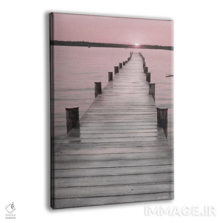 تابلو دکوراتیو "غروب صورتی در اسکله" اثر لری دیتر - نمای پرسپکتیو محصول