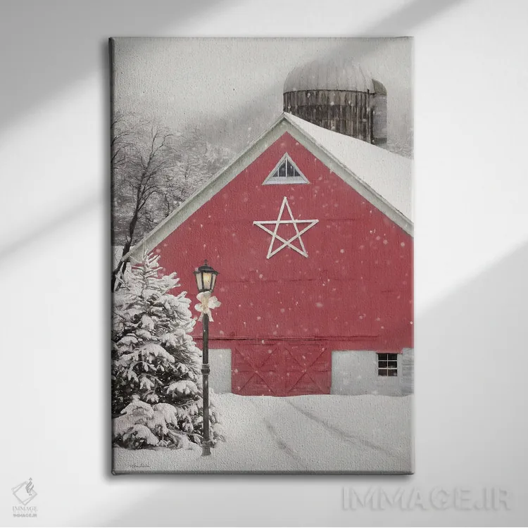 تابلو دکوراتیو اصطبل ستاره قرمز اثر لری دیتر - نمای روبهرو روی دیوار