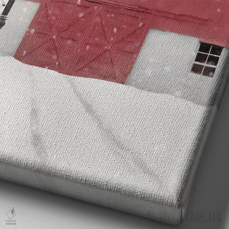 تابلو دکوراتیو اصطبل ستاره قرمز اثر لری دیتر - نمای نزدیک بافت بوم