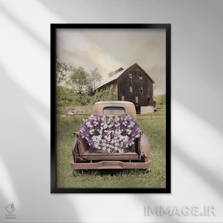 تابلو مدرن "کامیون پتونیا" اثر لری دیتر - نمای قابدار مشکی