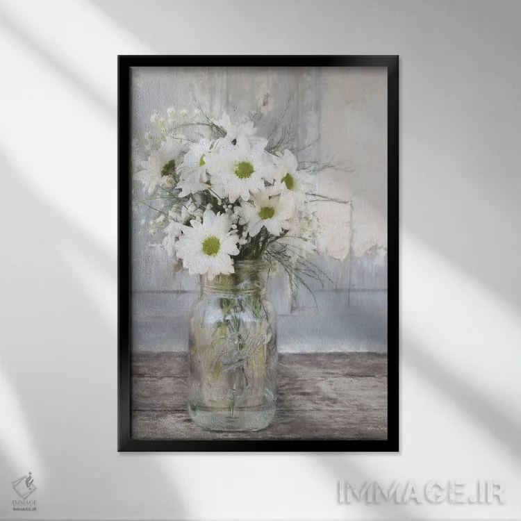 تابلو مدرن "گل های خانه مزرعه ای I" اثر لری دیتر - نمای قابدار مشکی