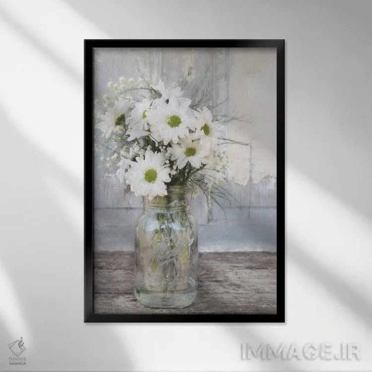 تابلو مدرن "گل های خانه مزرعه ای I" اثر لری دیتر - نمای قابدار مشکی