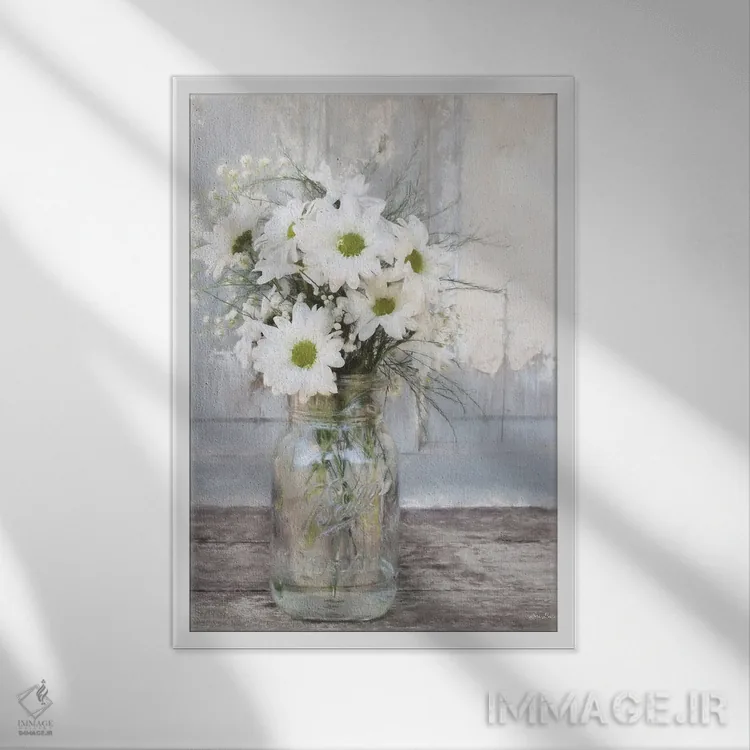 تابلو مدرن "گل های خانه مزرعه ای I" اثر لری دیتر - نمای قابدار سفید