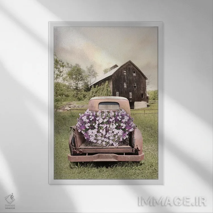 تابلو مدرن "کامیون پتونیا" اثر لری دیتر - نمای قابدار سفید