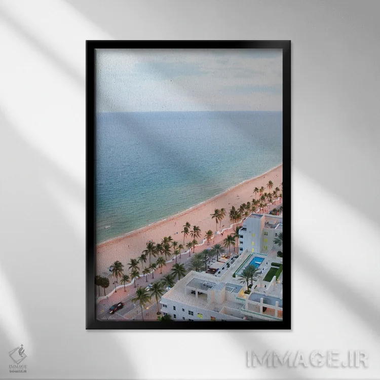 تابلو دکوراتیو "ساحل فورت لادردیل" اثر لری دیتر - نمای قابدار مشکی