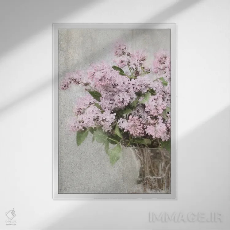 تابلو دکوراتیو "بنفشه های جادویی" اثر لری دیتر - نمای قابدار سفید
