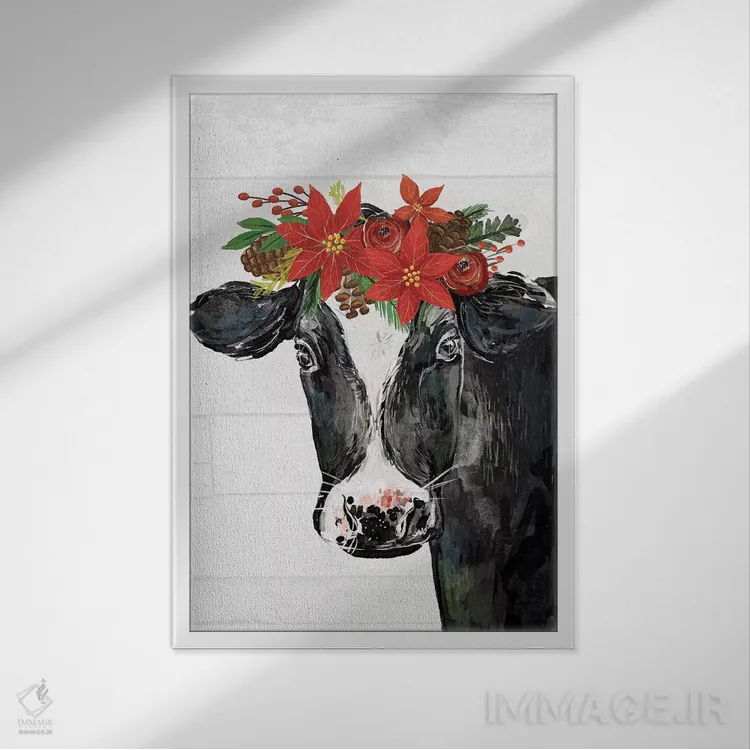 تابلو دکوراتیو "کریسمس روستایی ۳" اثر لونی هریس - نمای قابدار سفید